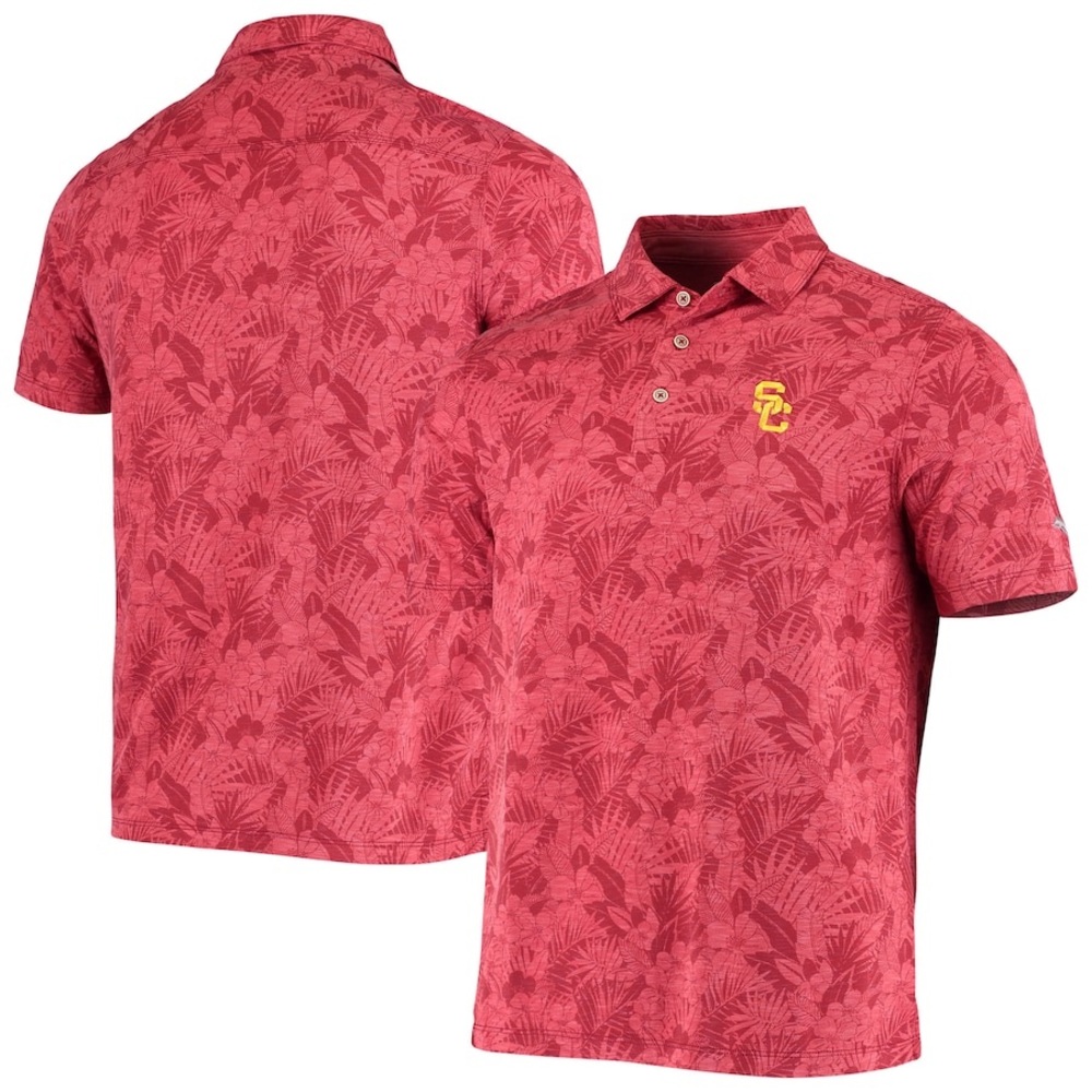 Tommy Bahama Cardinal USC Trojans Palmetto Palms Polo NWT